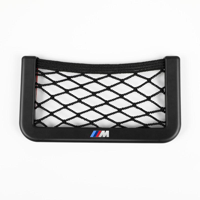 KYLZ4 Car Storage Net Bag Phone Holder Pocket Organizer For BMW Performance M E46 E90 E60 F30 F10 E36 G20 E92 X2 X5 Accessories M1 M2