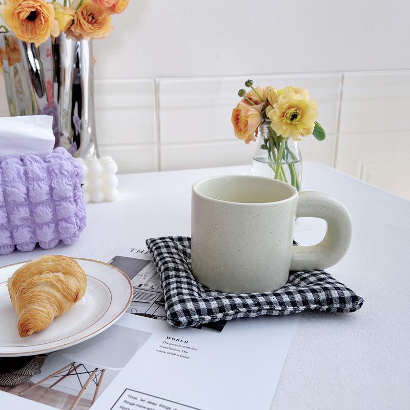 1 шт. 15*15 см настольный декор в клетку самодельный полиэфирный волокнистый квадратный стаканчик цветочный горшок изоляционный коврик