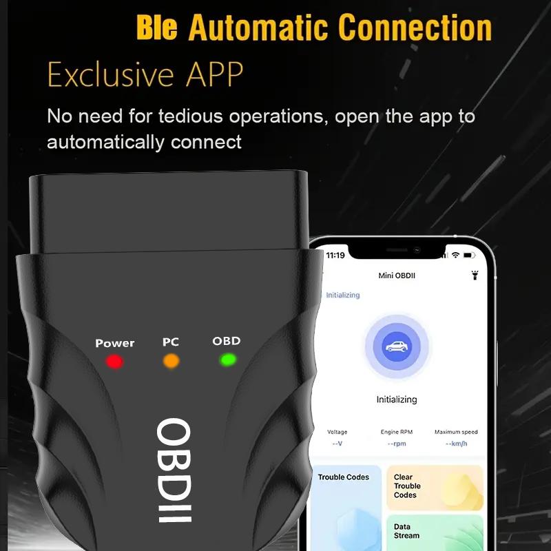 V012 Bluetooth 5.0 OBD2 Автомобильный инструмент для диагностики неисправностей Читатель кодов для IOS Android ПК OBD II Сканер чтение и удаление кодов неисправностей