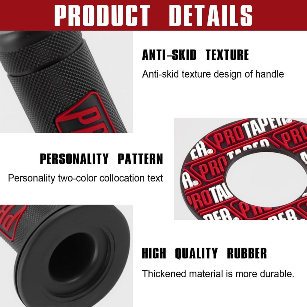 Linekong 7/8" 22Mm Twist Throttle Grips Cable For CRF KLX TTR 110 125 150 200 250 Cc Dirt Pit Bike (Red