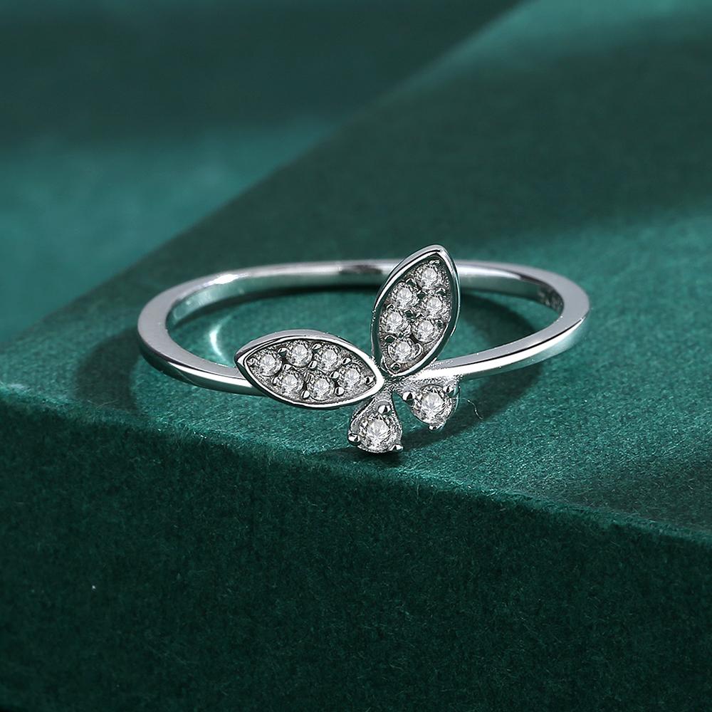 Fashion 925 Sterling Silver Fashion FlyingButterfly Adjustable Finger Ring for Charm Women Fine Jewelry Party Gift Sterling Silver Jewelry