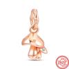925 Sterling Silver Rose Gold Pendant Rose Mom Tilted Heart Dangle Charm Beads Fit Original  Bracelet Women Jewelry Gifts