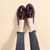 Shiny Small Leather Shoes Female British Style All-match Casual Single Shoes Female Bowknot Social Work Female Shoes Soft Leather