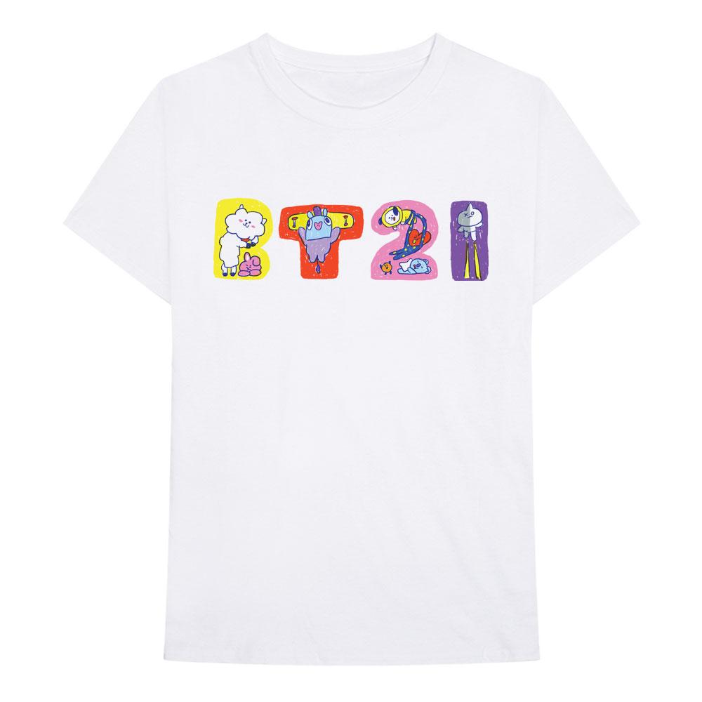 BT21 Хлопковая футболка с рисунком унисекс для взрослых