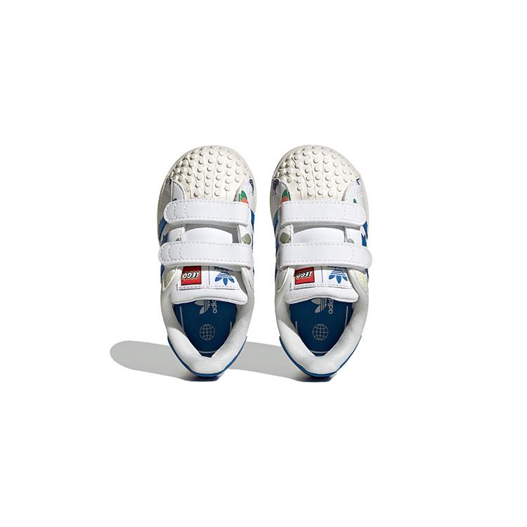 LEGO x Adidas Originals SUPERSTAR CF Нескользящие Устойчивые к истиранию Низкие детские кроссовки Бело-синие IF2199