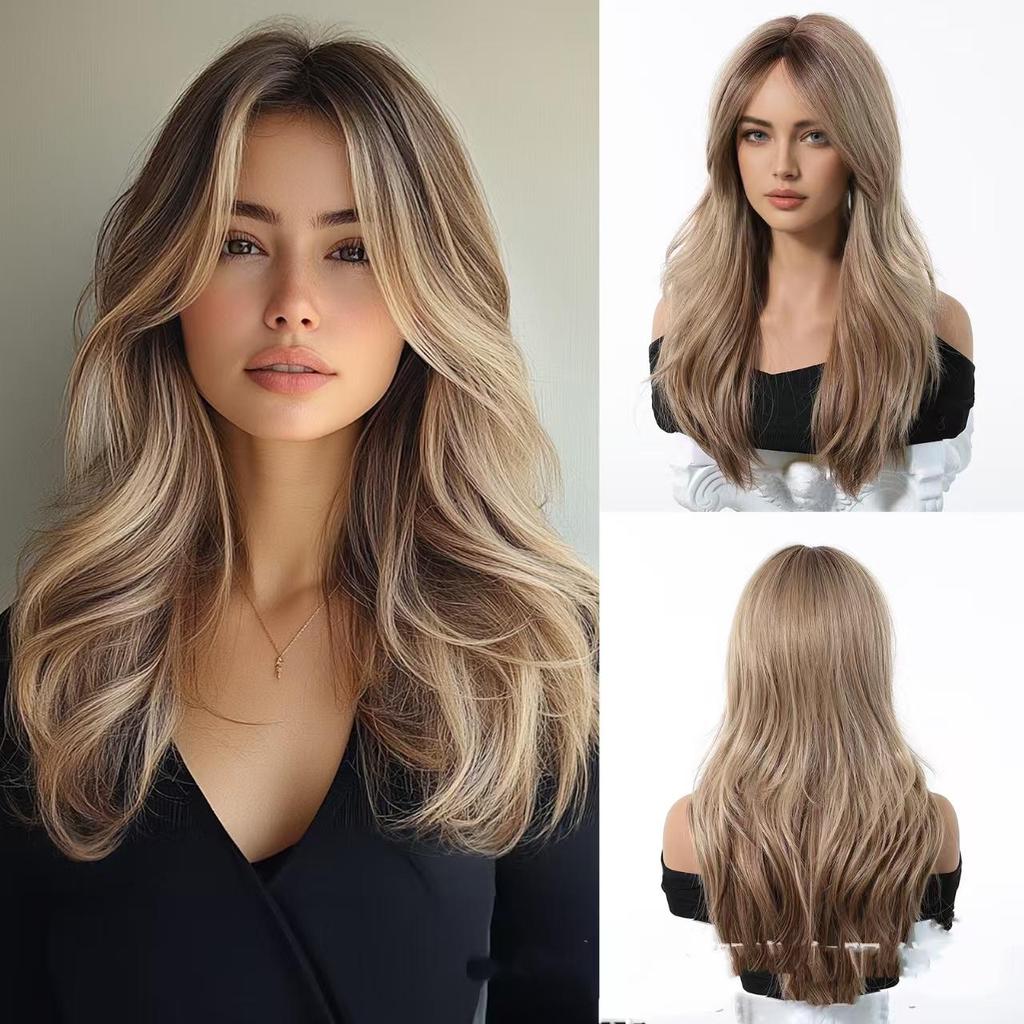 20 Inch Long Layered Cut Wigs for Women, Gorgeous Fluffy Wigs, Synthetic Full Machine Wigs for Party, Daily Use, Synthetic Fiber Wig
