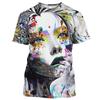 Summer 3D Printed Art Apparel T-shirt, Quick Dry Cool Polyester Casual Unisex Round Neck Large Top Short Sleeve