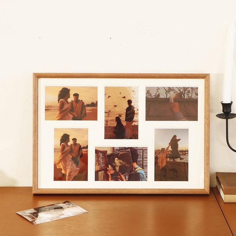 Wooden Multi-Photo Frame 9 Grid DIY Wall Hanging Or Desktop Display Couples Friends Memories Modern Minimalist Home Decor