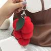 Plush Grape Keychain Fuzzy Faux Fur Car Bag Decoration Hanging Pendant with Metal Buckle Backpack
