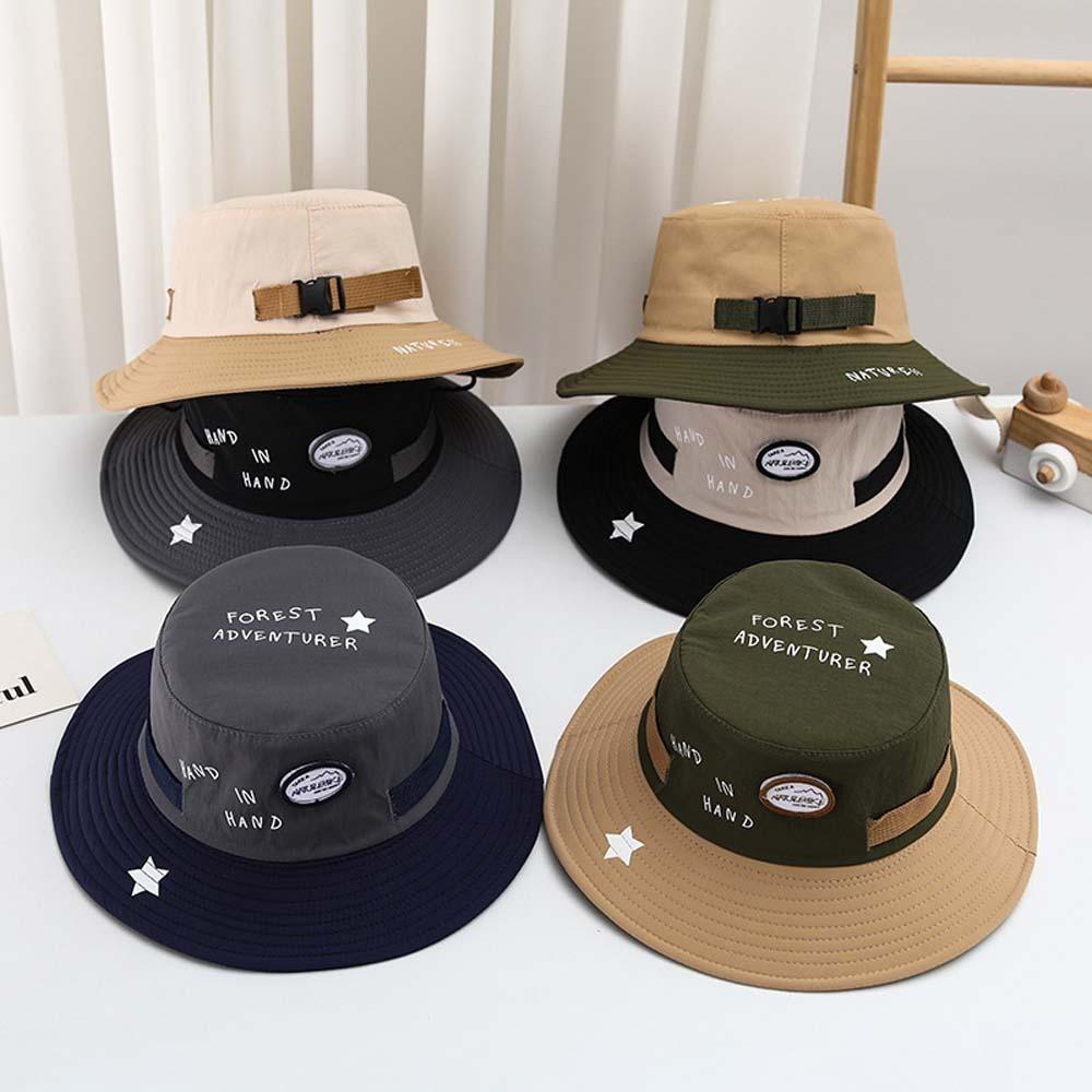 Contrast Color Children Fisherman Hat Breathable Quick-dry Sun Hat Thin Kids Bucket Cap Outdoor