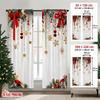 2pcs DIY Merry Christmas Curtains Polyester Happy Curtain Set Christmas Curtain Set  Home Decor