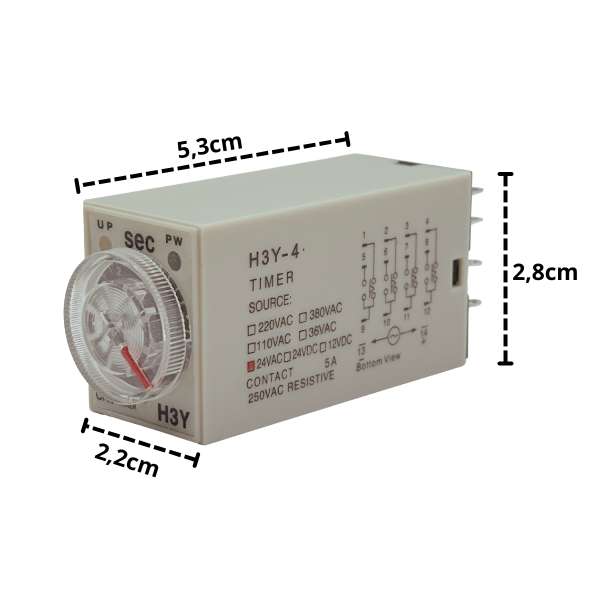 Przekaźnik czasowy ac 24v / 5 sec / 14 pin