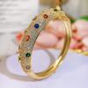 French Retro 18K Color Zirconium Bracelet Ring Super Luxury Wedding Atmosphere Diamond Jewelry Set Women
