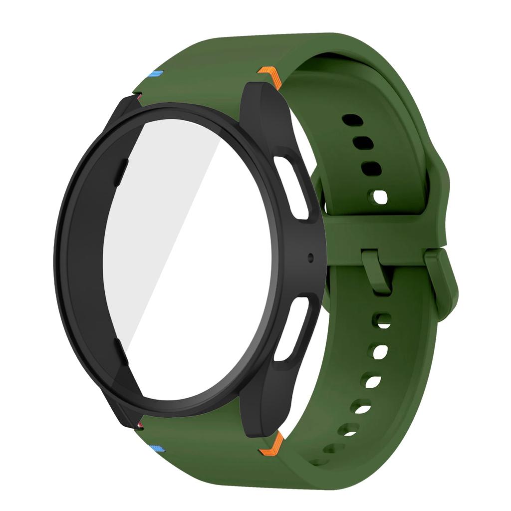 Silicone Strap for Samsung Watch 7 6 5 4 40mm 44mm 5Pro 45mm Band With Case Screen Protector Bumper cover for Wrist Accessories