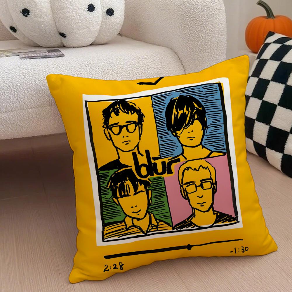 BBlur Band Cushion Cover Throw Pillow Cover Hidden Button Durable Polyester Chair Cushion