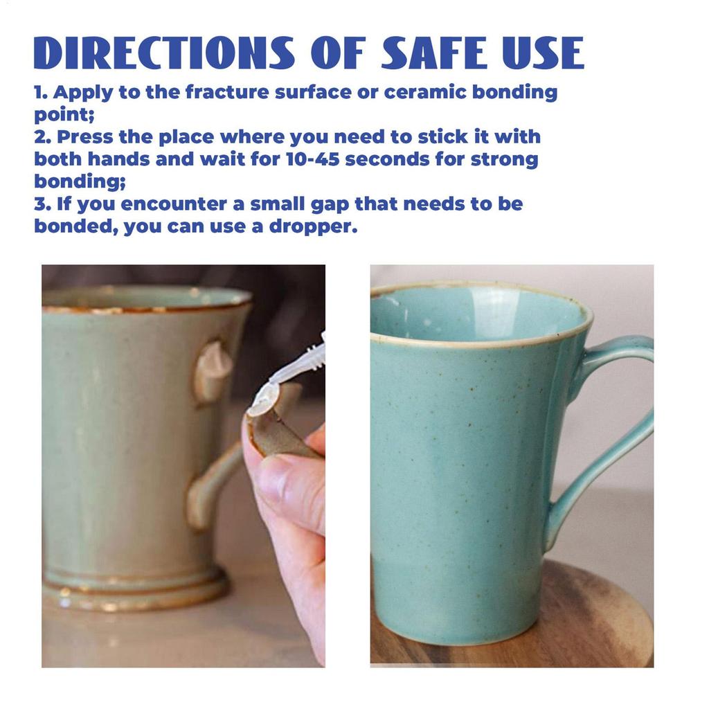 Клей для ремонта керамики Керамический герметик Сильный клей Водостойкий 30 мл Клей для стекла DIY поделки Сильный клей Прозрачный клей для керамики