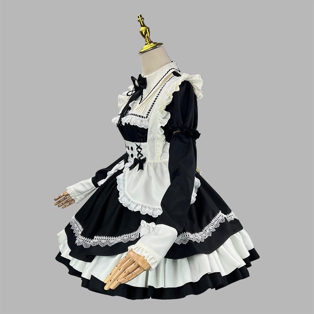 Cross-Border Lolita Maid Costume with Detachable Sleeves for Performance & Live Stream