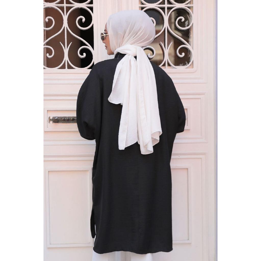 Коричневая туника-хиджаб на пуговицах 663х