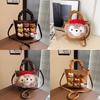 Нейлоновая сумка через плечо с узором кота Даффи и плюшевыми деталями для повседневной носки