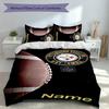 3pcs Custom Name Pittsburgh Steelers Bedding Set,Includes 1 Duvet Cover and 2 Pillowcases,All-season Bedroom Decor