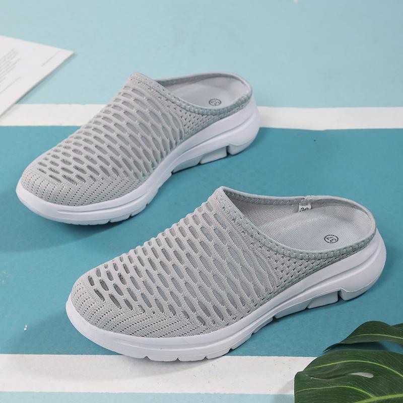 Shoe for Women New Hollowed Out Lazy Half Slippers Summer Mesh Comfortable Casual Soft Sole Breathable Women's Hiking Slippers