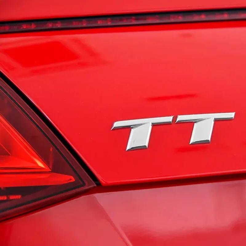 3D ABS Chrome Black TT Logo Letters Car Trunk Emblem Badge Decal For nlux7 TT RS MK1 8N 8J MK3 8S MK2 TT Sticker Accessories