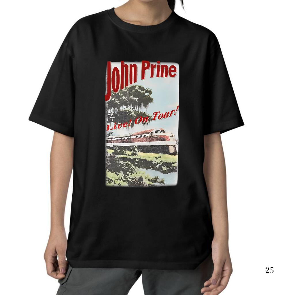 90s John Prine Live On Tour Oh Boy Records Gray T-Shirt Heavy cotton