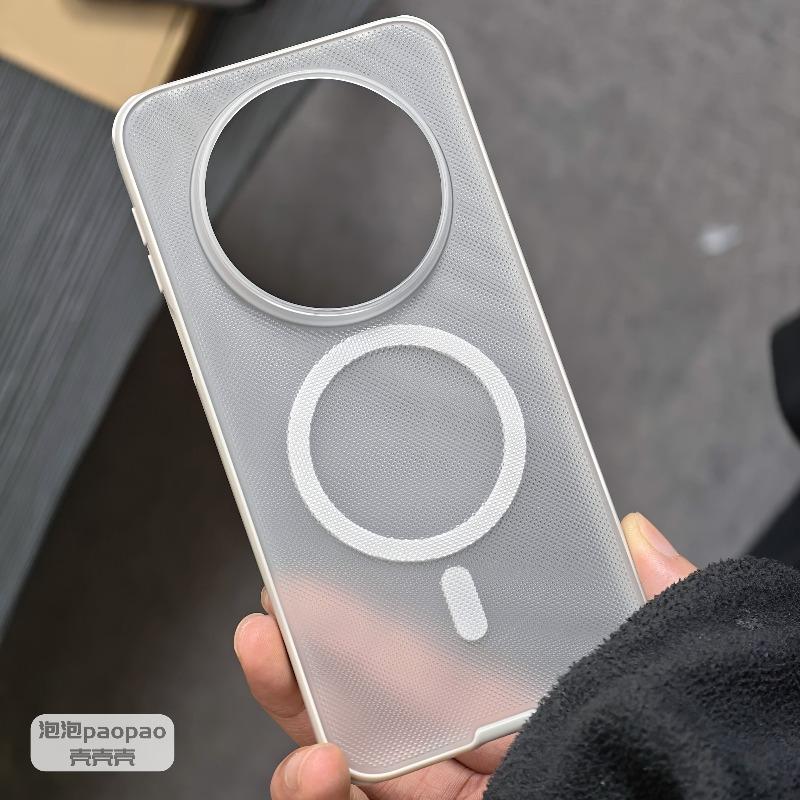 Магнитный Чехол Для Huawei Mate 80 Pro Чехол Простой Для MagSafe Стереоскопическая Зернистая Текстура Матовый Прозрачный Чехол Ударопрочный