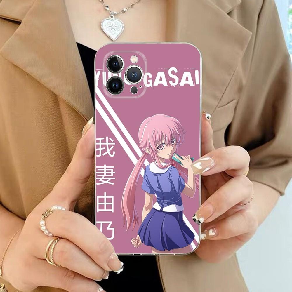 Чехол для телефона в стиле аниме Future Diaries для iPhone 15 13 14 Pro Max XS XR 12 11 Pro 13 Mini 6 7 8 Plus Прозрачная задняя крышка Capa