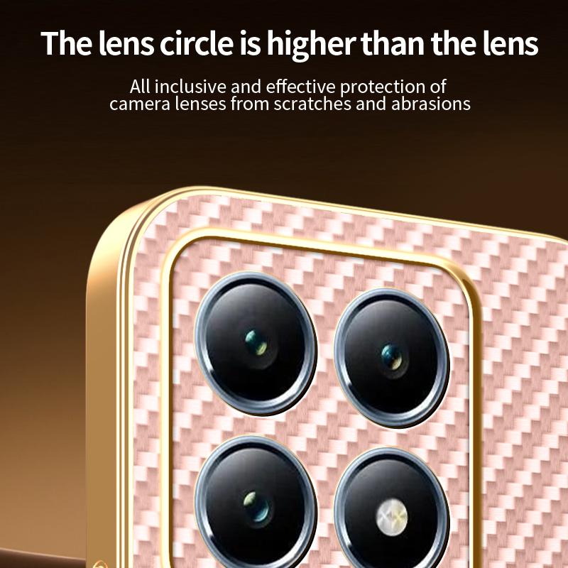 For Xiaomi 14T Pro Phone Case Carbon Fiber Textured Electroplated TPU Back Cover