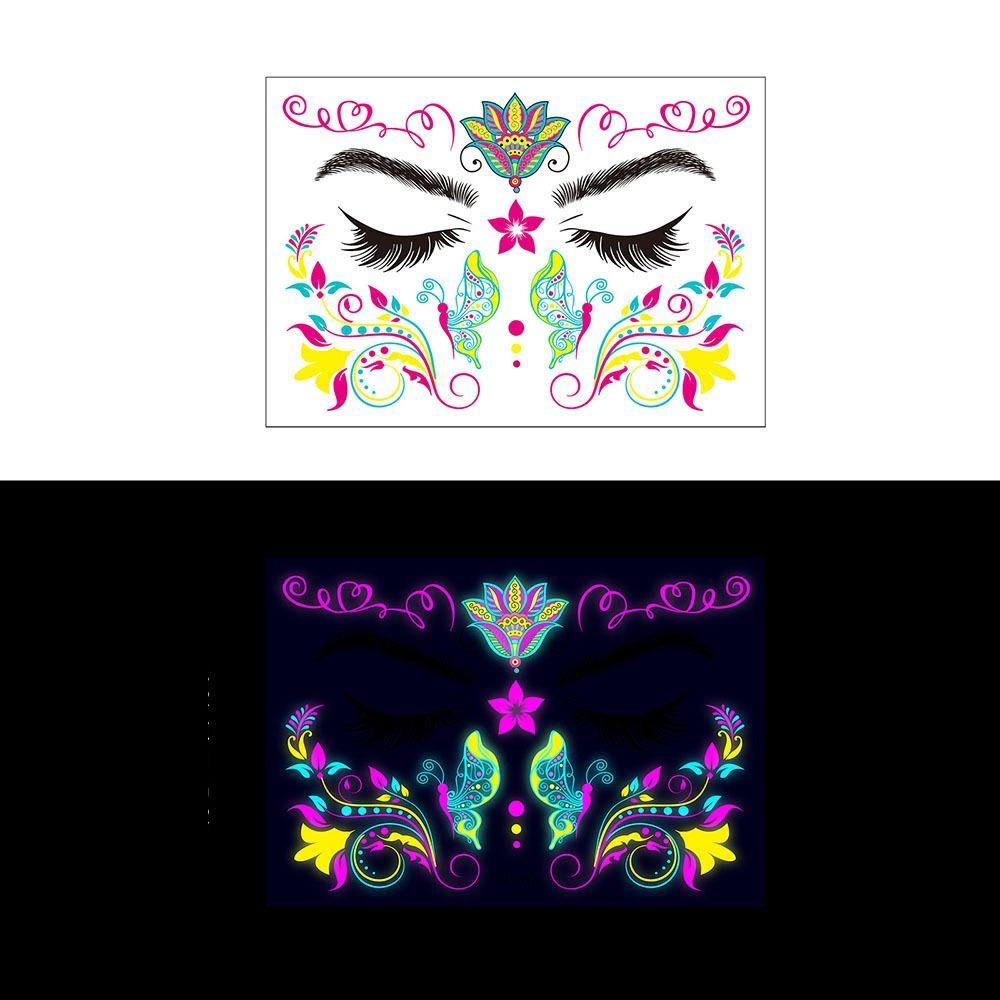 Флуоресцентные наклейки-украшения Новые светящиеся татуировки Наклейки для лица Ночной клуб