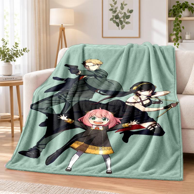 Spy × Family Flannel Throw Blanket Soft Warm Cozy For Sofa Bed Indoor Home Bedroom Use