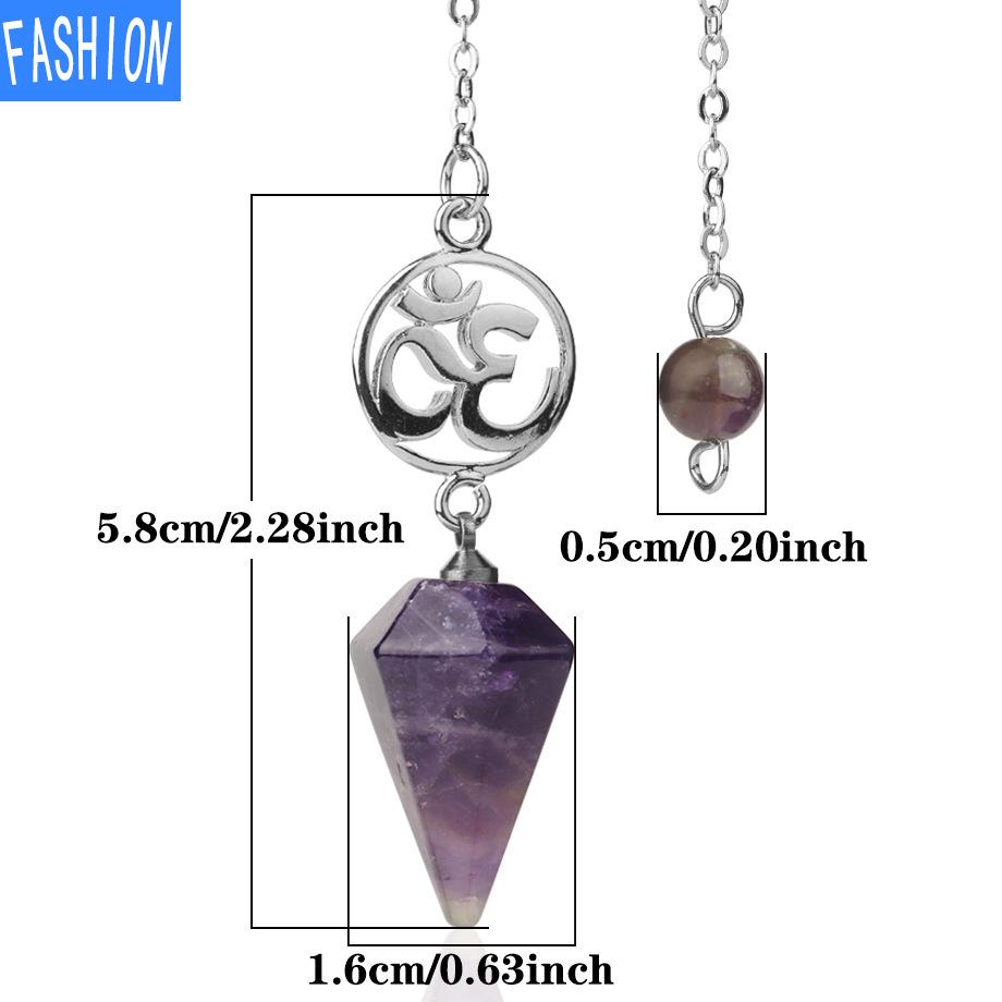 Хрустальная руда Духовный маятник Замысловатое исцеление Шестиугольный остроконечный кулон-украшение