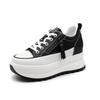 2023 Women's Versatile White Leather Shoes: Casual Style with Inner Height Boost, Korean Trend