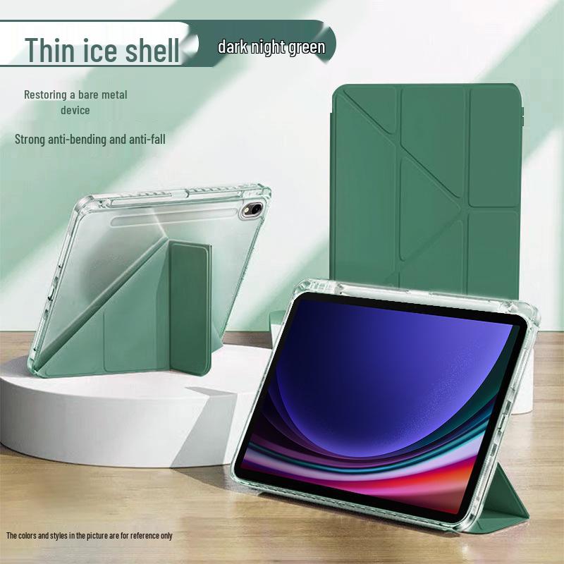 Защитный чехол для Samsung Galaxy Tab S9: 3+Y Сгиб, Прозрачный акрил, Полное покрытие