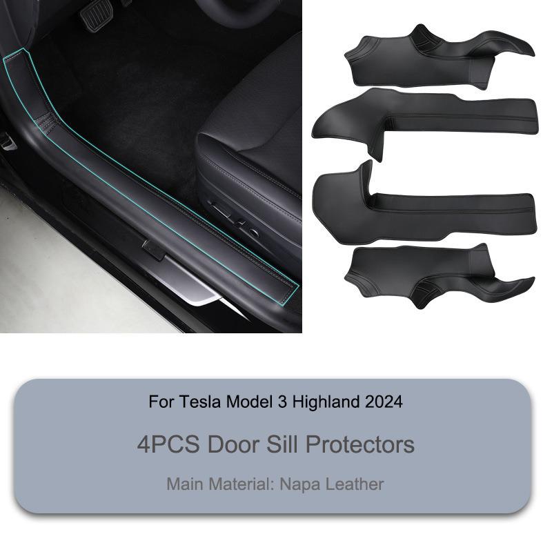 For Tesla Model 3 Highland Door Sill Protection Cover Mat Model 3+ Door Threshold Protect Anti-kick Pad Non-destructive Install