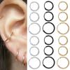 Men Ears Rings Silver Color Hoop Earrings Small Circle Cartilage Piercing Loop Goth Stud Earrings
