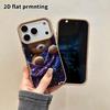 Phone Case: 2D flat lambskin suitable for iPhone 18 17 16 15 14 13 Pro protective case, starry sky bear, Christmas and Halloween gift