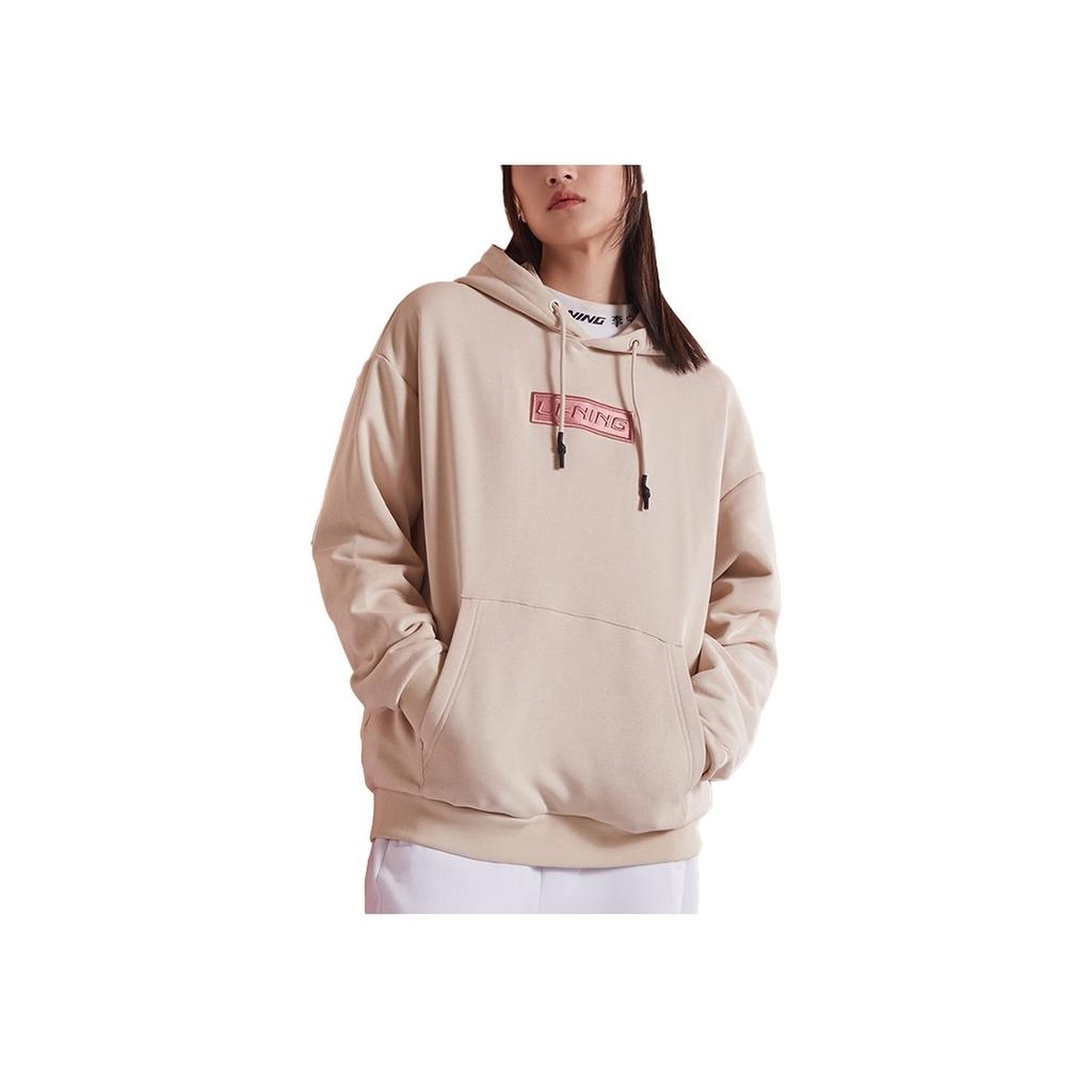 Li Ning Embroidered Logo Casual Hoodie Men Hoodies Oyster-Gray AWDQ646-2