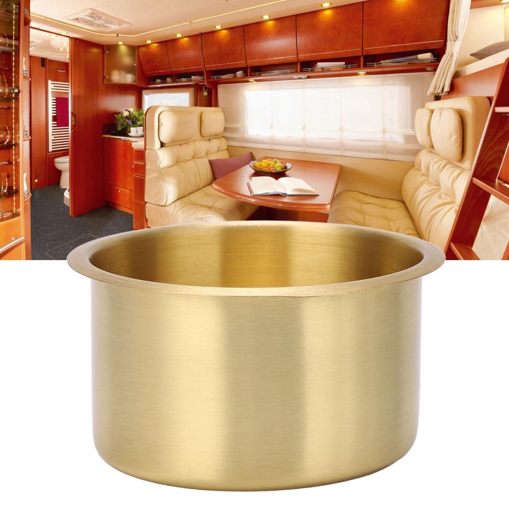 Stainless Steel Drink Bottle Stand Brass Plating Bottle Mount Universal Cup Holder Yacht