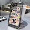 Милый коллаж из наклеек с корги Чехол для телефона для серий iPhone 17 16 15 14 13 12 11 16E Pro Max Plus Двойная защита
