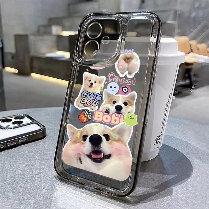 Милый коллаж из наклеек с корги Чехол для телефона для серий iPhone 17 16 15 14 13 12 11 16E Pro Max Plus Двойная защита