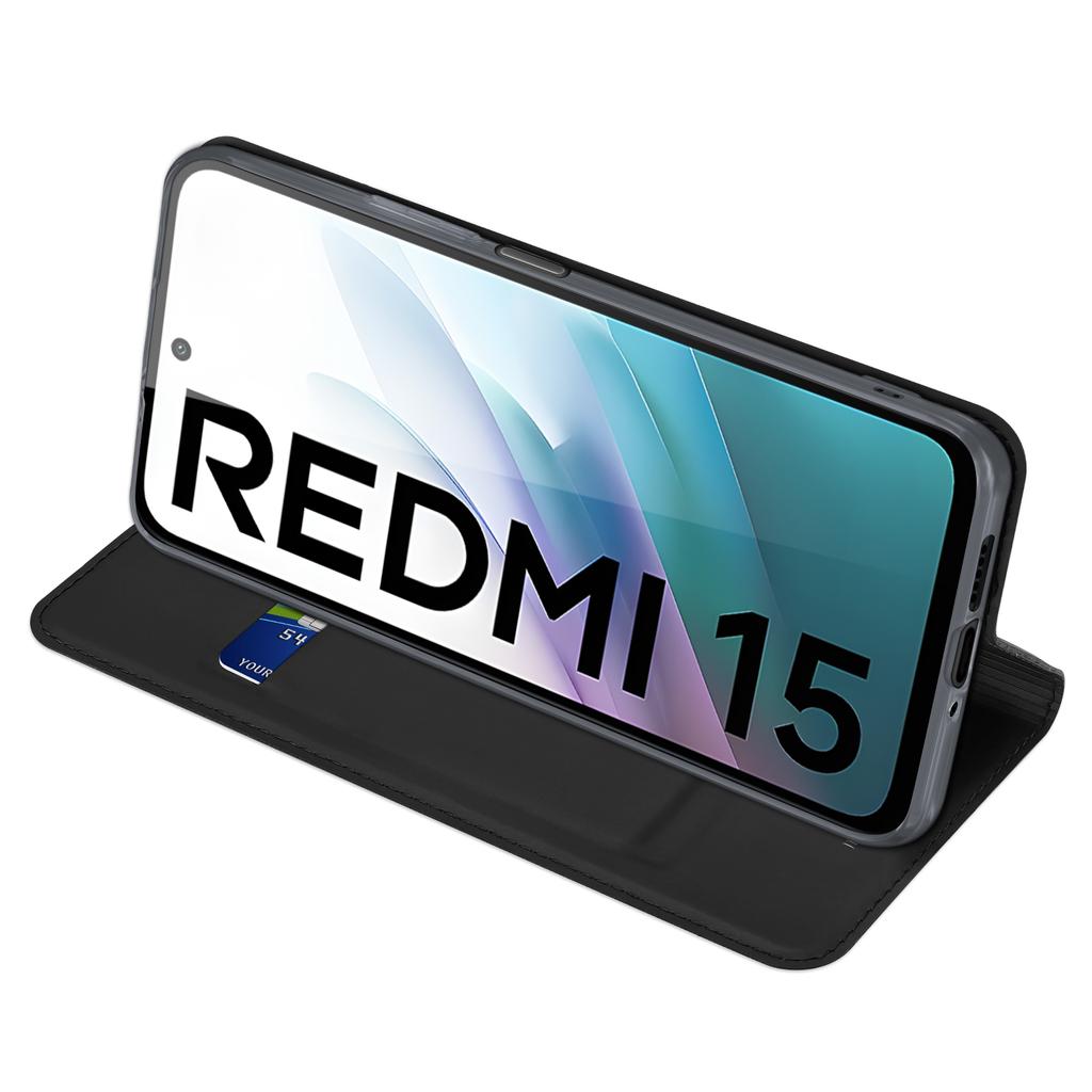 Для Xiaomi Redmi 15 4G (США) (171 мм) Чехол DUX DUCIS серии Skin Pro из кожи с подставкой и держателем для карт