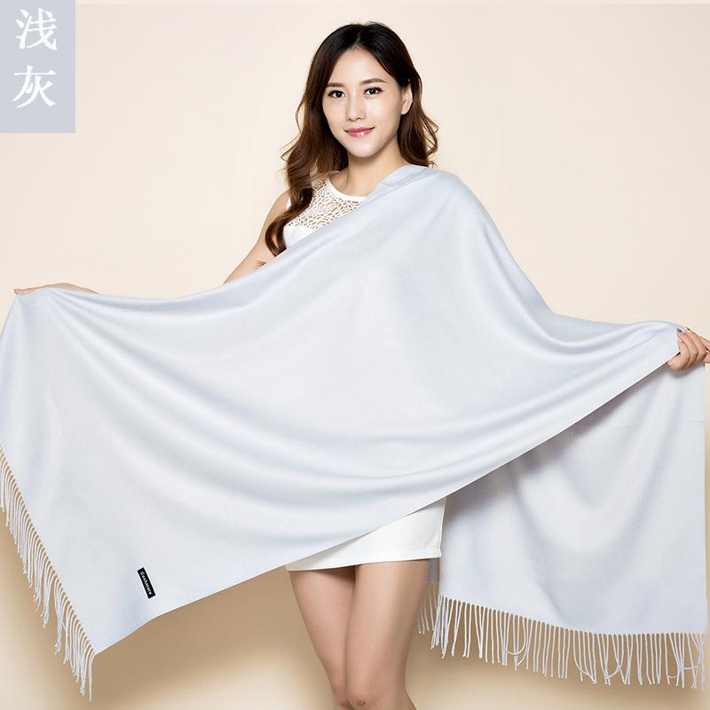 70 * 200cm Autumn And Winter New Women'S Solid Color Versatile Simple Tassel Imitation Cashmere Mohair Scarf Warm Scarf Atmosphere Shawl
