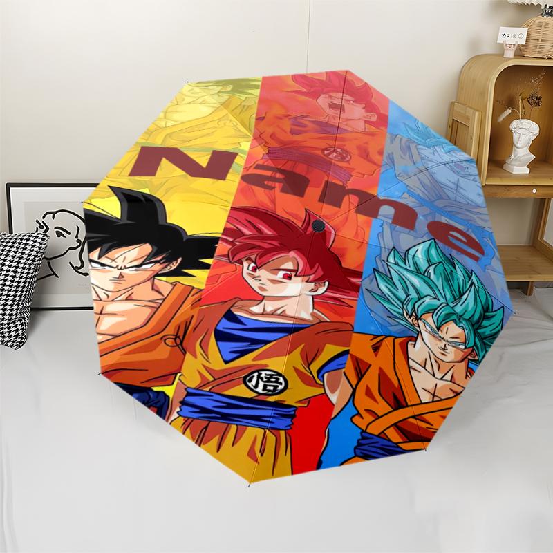 Автоматический зонт на заказ с тематикой Dragon Ball, легкий и портативный, 8 спиц, идеально подходит для путешествий на свежем воздухе, дней рождений, Рождества, в качестве подарков.