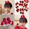 Rabbit Children Red Bow Hairpin Plush Hanfu Hair Sticks Lovely Ancient Style Hairpin  Girls