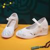 Crane, New Inner Height Increase, Old Beijing Cloth Shoes for Women with Hanfu Shoes, High Heels and Platform Embroidered Shoes