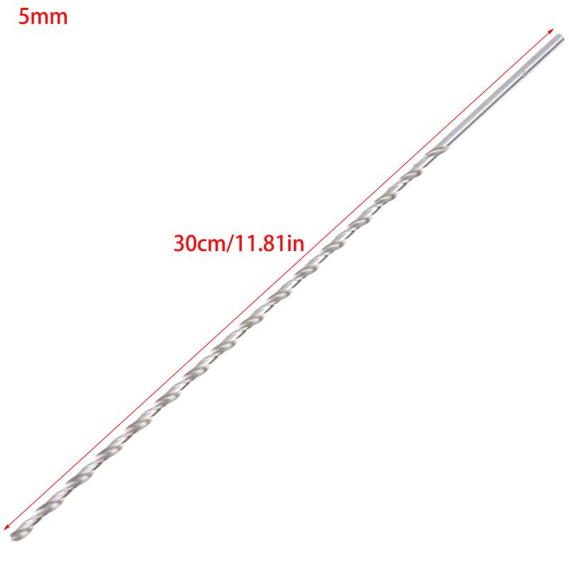 Silver 2mm/3mm/4mm/5mm/6mm Extra Long HSS Drilling Straight Shank Drill Bits Parts Cutter Drilling Kit For Wood SteelMetal Alloy