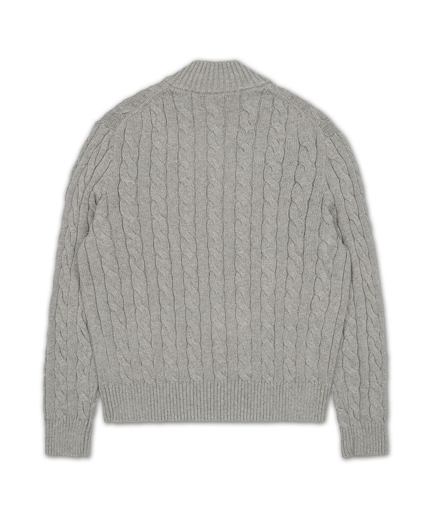 POLO RALPH LAUREN Cable Knit Cotton Sweater - Grey