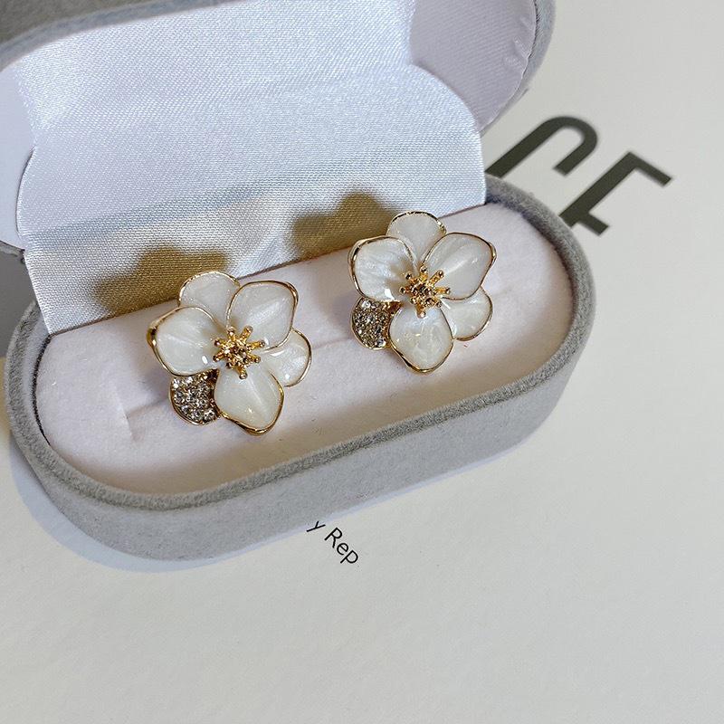 1 пара трендовых классических сережек-гвоздиков с цветком в корейском стиле, элегантные милые серьги для женщин, ювелирные изделия